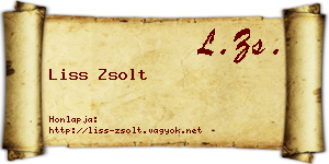 Liss Zsolt névjegykártya